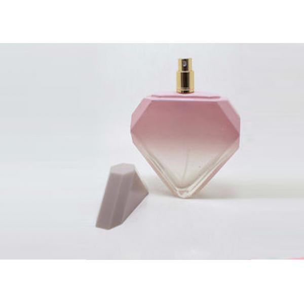 Quality Pink Square Glass Perfume Bottles 100ml With Full Around Printing Surface for sale