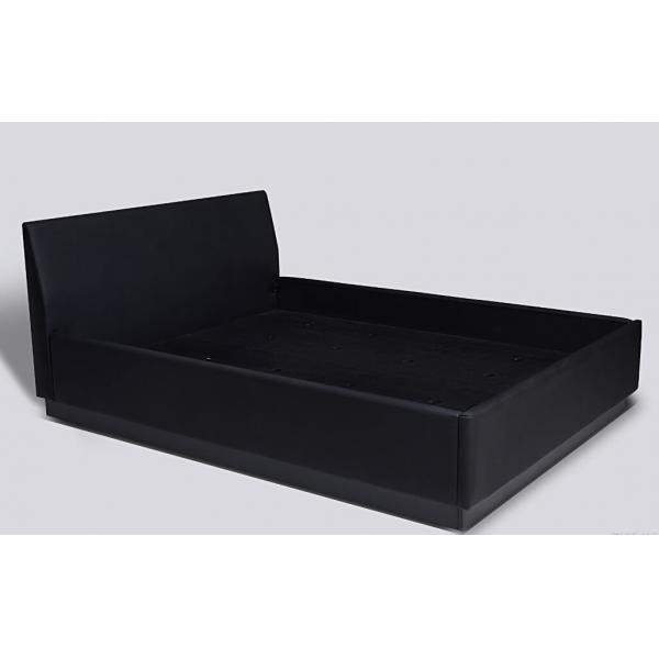Quality Black Vinyl Fully Upholstered King Size Hotel Bedroom Bed With Black Laminate for sale