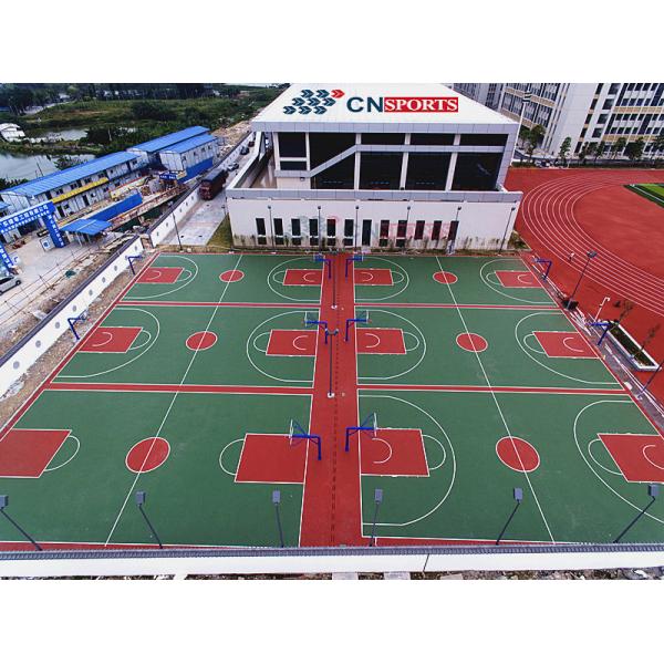 Quality Outdoor SPU Rubber Basketball Court Flooring No Pollution for sale