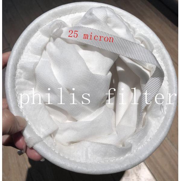 Quality philis 25 Micron Filter Bags Polyester / Polypropylene Oil Absorb for sale