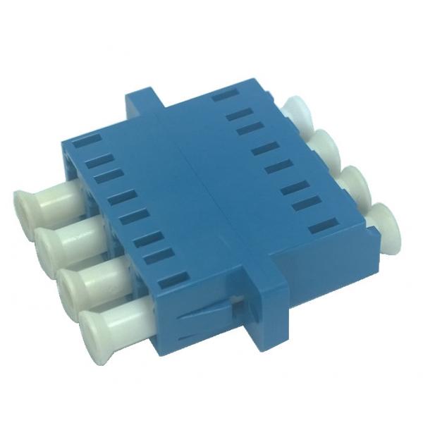 Quality Blue color LC OM3 Quad Fiber Optic Adapter 4 Cores With Low Insertin Loss for sale