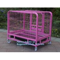 China customized portable stainless steel aluminum metal folding big dog cage, dog kennels cages large outdoor durable dog hou factory