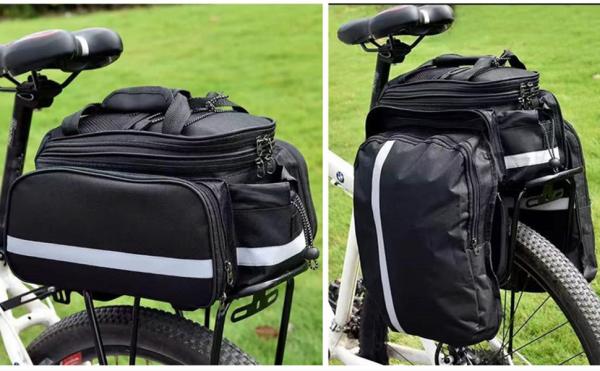 Expandable bicycle rear seat bag
