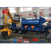 China 86kW Scrap Car Logger Baler , Mobile Baler Metal Baling Press With Tailer And Grab factory