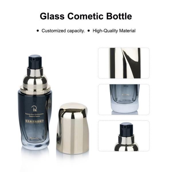 Quality 30ml 50g 80g 100ml Cosmetic Packaging Bottle Luxury Black Bottle Skin Care With for sale
