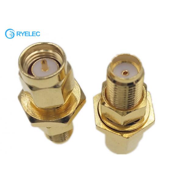 Quality Male To Female Bulkhead Waterproof Sma To Rp Sma Adapter Straight Gold Plated for sale