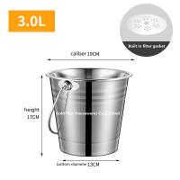 China 0.8-3L Barware easy cleaning stainless steel ice bucket with filter gasket  Home kitchen wine ice bucket for sale for sale