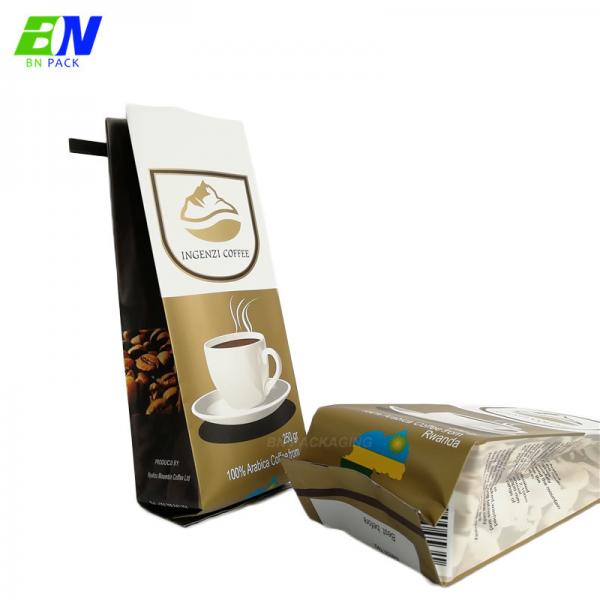 Quality Waterproof Food Grade Side Gusset Coffee Bag With Zipper WIPF Valve for sale