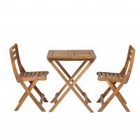 China ISO 9001 Garden Outdoor Wood Bistro Table And Chairs Set factory