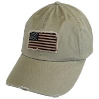 China USA Flag Strapback Unisex Baseball Caps Distressed Cotton embroidery patch logo for sale