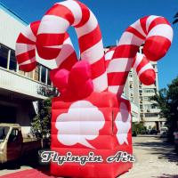 China Customized Christmas Inflatable Candy Cane Box for Christmas Supplies factory