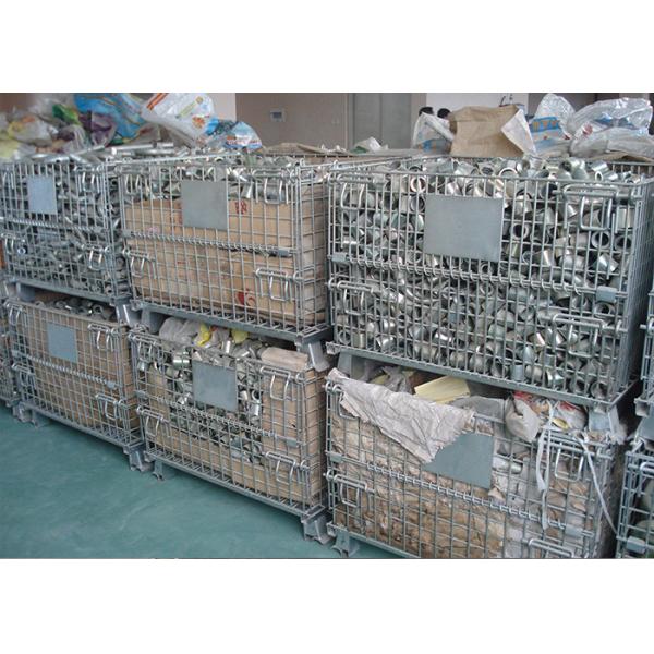 Quality Galvanized Wire Mesh Pallet Cage Foldable Stackable Collapsible Pallet Cages for sale