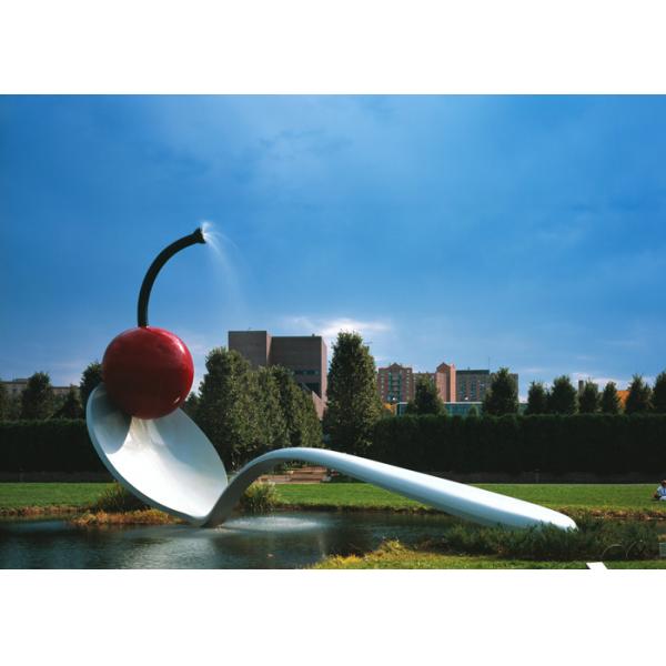Quality Large Painted Spoon Sculpture Stainless Steel Water Feature Unique Design for sale