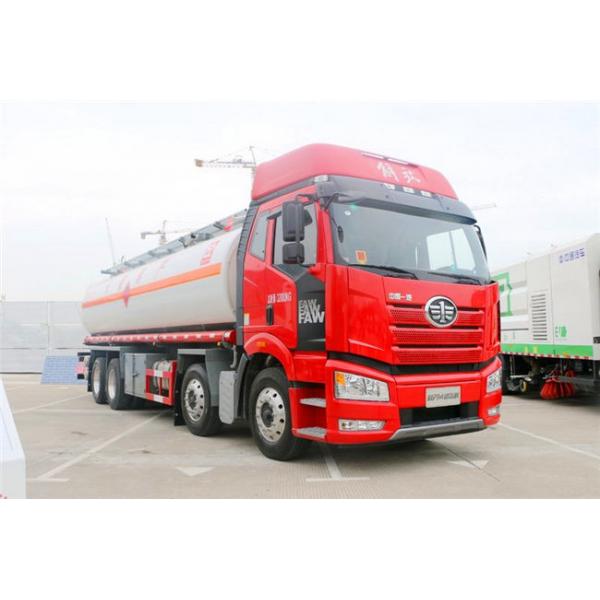 Quality Large Capacity 8x4 FAW Diesel Fuel Storage Tank Truck Euro III Red Color for sale