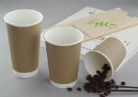 China Logo Printed Double Walled Kraft Brown Disposable Cups For Hot Drinks Of Coffee factory