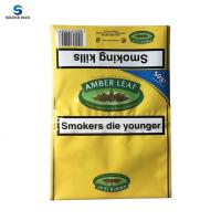 China Yellow Loose Leaf Tobacco Packaging Pouch Plastic Ziplock Cigarette Bag factory