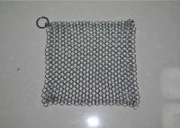 China 4X4 Inch 316L Stainless Steel Chainmail Scrubber for Cast Iron Pan factory