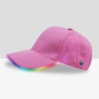 China Fiber Optic Illuminated Light Up Baseball Hat , Short Eaves Led Party Hats for sale