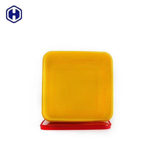 Quality Plastic Cover IML Tubs Thermal Formed Yellow Plastic Biscuit Containers for sale