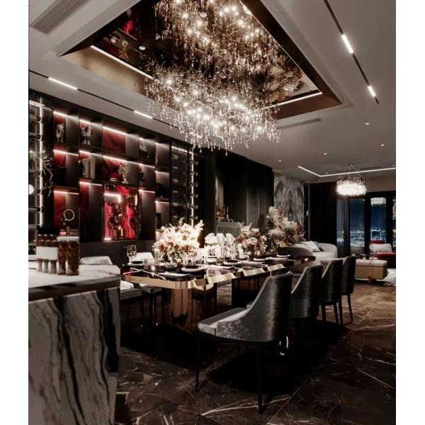 Quality Luxury Hotel Restaurant Furniture Rectangular Metal Rock Plate Hotel Dining for sale