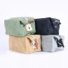 China Brown Waterproof Cosmetic Bag Waxed Canvas Material 9 . 5 * 4 * 4 . 5CM factory