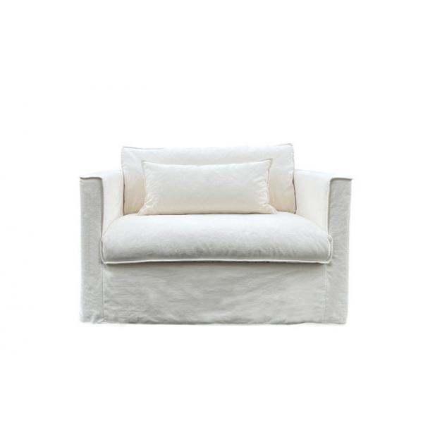 Quality Single Sofa Bed With Removable Cover Ivory Slip Cover Sofa Bed Linen Cotton for sale