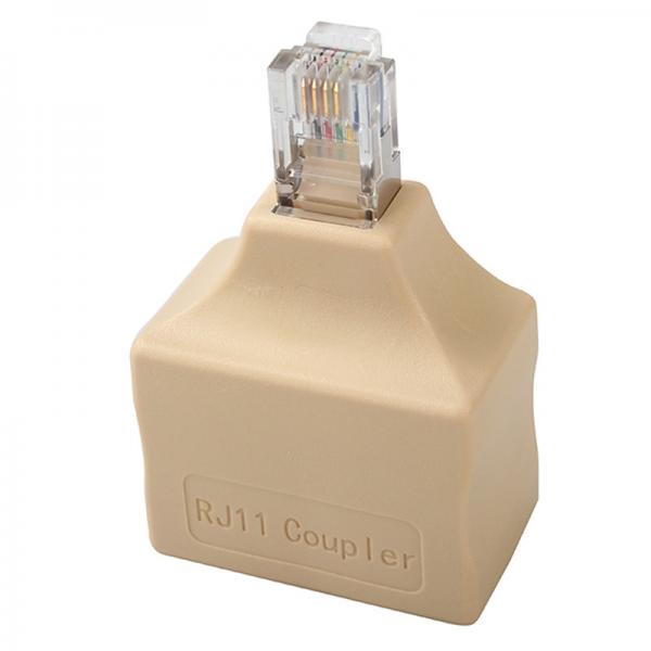 Quality Male To Female RJ11 Telephone Adapter Hub Splitter With Shield for sale