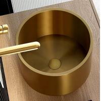 China Stainless Steel 304 Stainless Vessel Sinks , Gold Bathroom Sink Bowl For Cabinet Lavatory factory