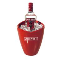 China Smirnoff Vodka Red Plastic Champagne Ice Bucket Bar Beer Cooler Bucket factory