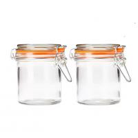 China Food Storage Airtight Locking Clip Clear Glass Jar With Lid factory