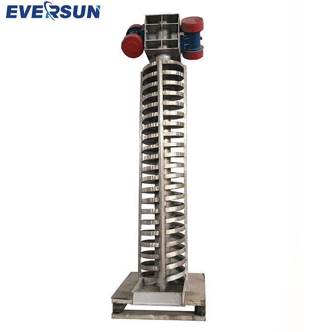 China Stainless Steel 304 Vertical Spiral Dry Elevator Conveyor For Cocoa Powder Cooling factory