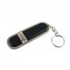 China Key Chain Leather USB Flash Disk, 128MB~64GB Metal Frame Leather USB Flash Drive factory