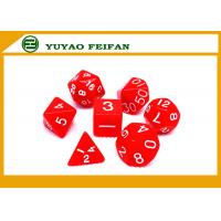 China Poker Accessories White / Solid 4 6 8 10 12 Polyhedral Dice Set , Custom 20 Sided Dice factory