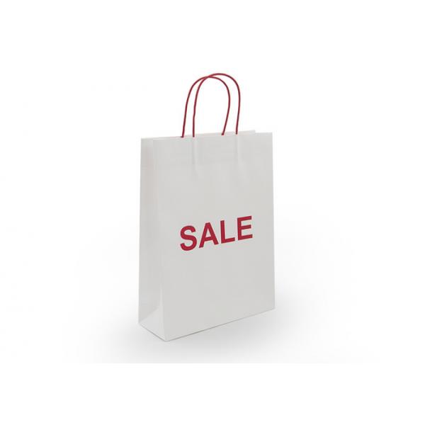 Quality Eco friend white kraft paper bag custom print shopping bag with handles for sale