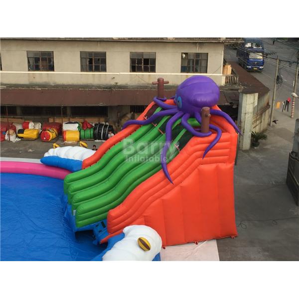 Quality Giant Outdoor Inflatable Water Park , Custom Children Octopus Water Slide for sale