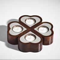 China Home Decoration Unique Jar Candles Wooden Style Tealight Candle Holder factory