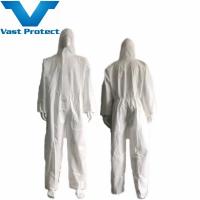 China Hydroponic Disposable White Microporous Coverall for Chemical and Aerosol Protection factory