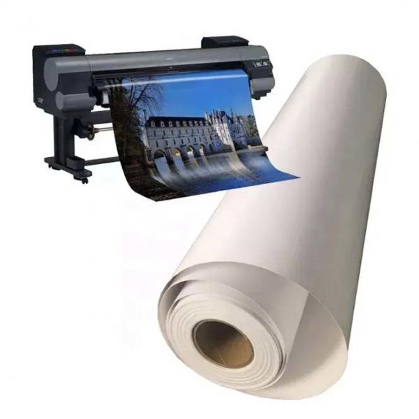 Quality Gloss White Inkjet Paper 300gsm Jacquard Inkjet Fabric Rolls for sale