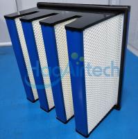 China Secondary V Cell Industrial Air Filters Fiberglass Air Filter With ABS Plastic Frame factory
