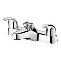 China Deck Mounted High Flow Bathtub Faucet 2 Holes 2 Handles Multiple Uses for sale