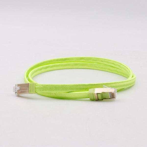 Quality 600MHz Green Cat 7 Network Cable Cat 7 Flat Ethernet Cable For Secure Connections for sale