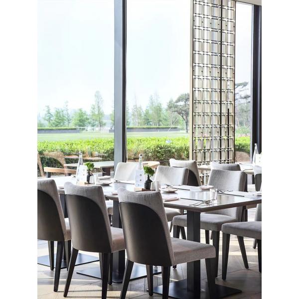 Quality Solid Wood Modern Restaurant Chair Backrest Fabric Upholstered Dining Chair for sale