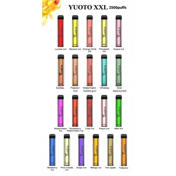 Quality XXL Yuoto 5 Nicotine Vape Pen 2500 Puffs 15 mixed fruits flavor for sale