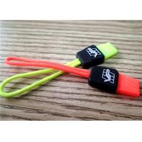 China Fluorescent Color Rubber Zipper Puller With Embossment Logo For Garment , Bags , Luggages factory