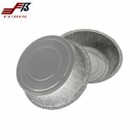 China 2400ml 90mic Food Preservation Round Foil Trays Chicken Baking Roasting for sale