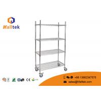 China Optional Layer Height Wire Mesh Shelving Commercial Wire Shelving With 4 Wheels factory