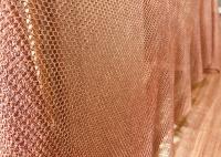 China Concert Halls Drapery Copper Ring Mesh Chainmail Type 1mm Dia 8mm Aperture factory