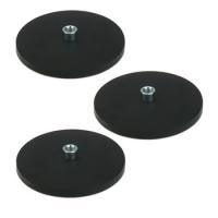 China NdFeB Rubber Coated Magnet Black Strong Pull Force OEM With Screw Thread factory