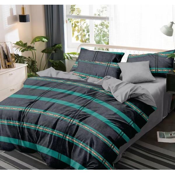 Quality Microfiber Dark Color Printed Geometric Duvet Cover Set 4 Pieces 100% Polyester for sale