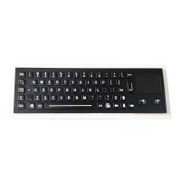 China Electroplated Black Rugged Vandalproof IP65 compact backlit panelmount stainless steel keyboard with touchpad. factory